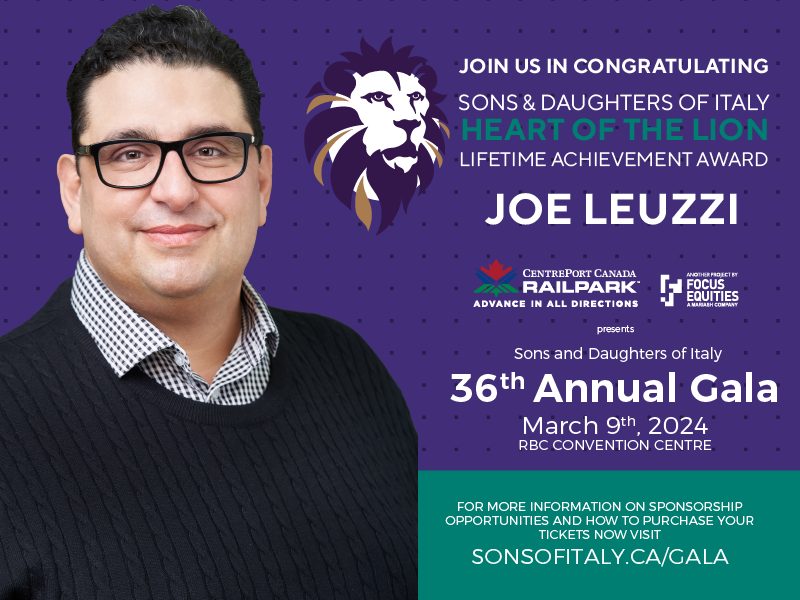 Joe Leuzzi. Heart of the Lion Lifetime Achievement Award Winner