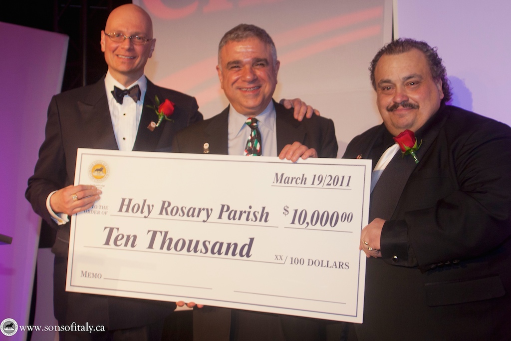 Cheque for $10,000 presented to Holy Rosary Parish